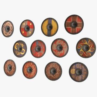 3D Viking Shields Set model