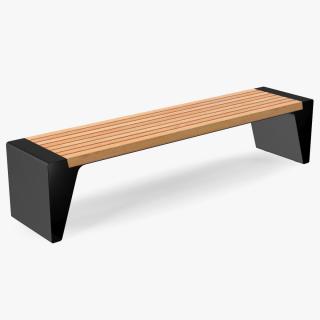 3D Modern Park Bench Black model