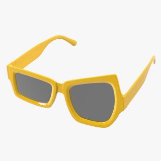 3D Asymmetric Sunglasses Yellow model