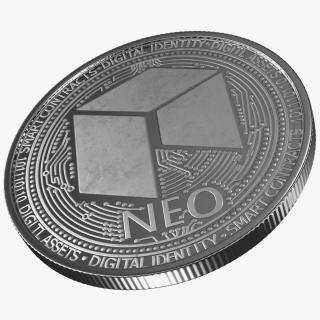 3D model NEO Cryptocurrency Coin Silver