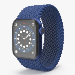 3D Apple Watch Series 6 Blue Braided Band model