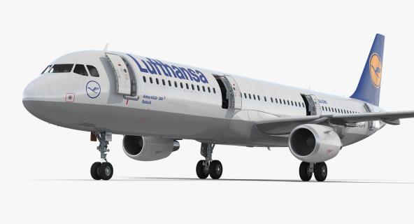 3D model Airbus A321 Lufthansa with Interior