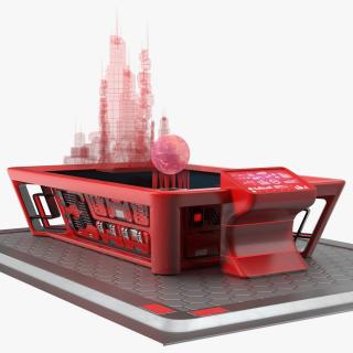 3D model Futuristic Table Red