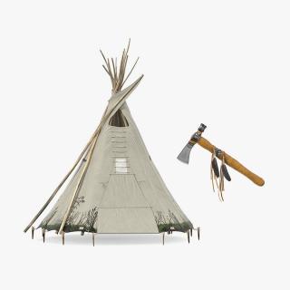 3D Native American Indians Culture Items Collection model