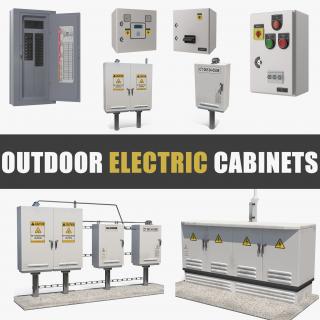 3D Outdoor Electric Cabinets Collection