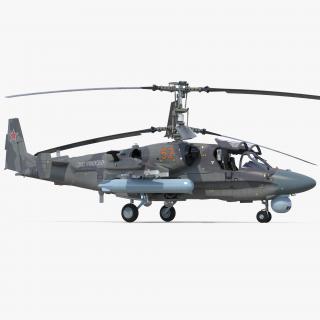 Attack Helicopter KA52 Black Shark Hokum A Rigged 3D model