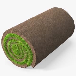 3D model Lawn Turf Roll Folded Fur