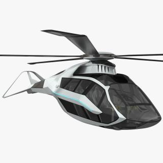 3D Futuristic Helicopter Concept Flight