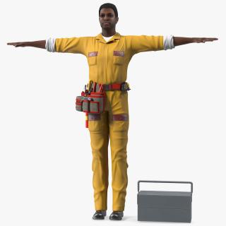 3D African American Locksmith T Pose model