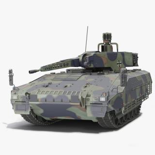 Puma German IFV Military Tank Green Rigged 3D