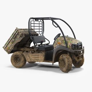 3D model Kawasaki MULE 4x4 2019 Camo Dirty Rigged