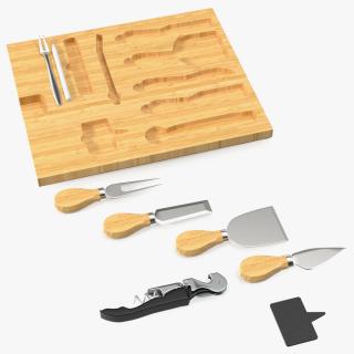 3D Cheese Knives Set Stainless Steel model