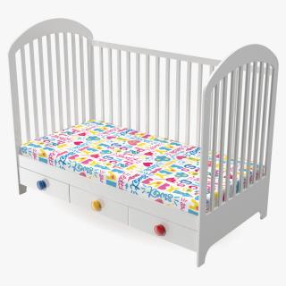 Wooden Infant Bed 3D