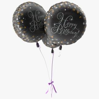 Three Happy Birthday Balloons 3D model