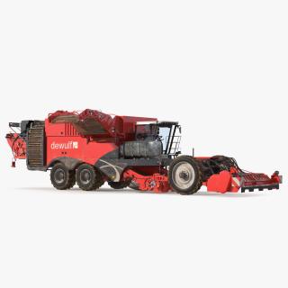 3D model Dewulf Enduro 4-Row Harvester Dirty