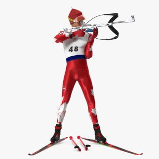 3D model Biathlete Fully Equipped Canada Team Standing Pose