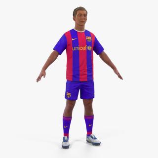 Soccer or Football Player Barcelona with Hair 2 3D