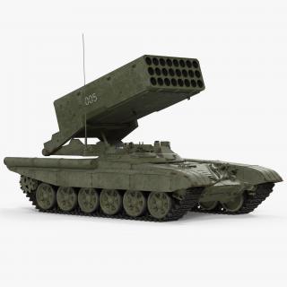 3D Russian Multiple Rocket Launcher TOS-1A Rigged