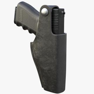 Gun in Tactical Belt  Holster 3D model