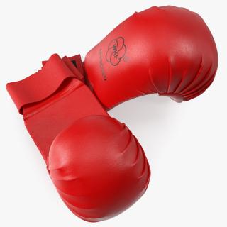 3D Karate Gloves Lying Red model