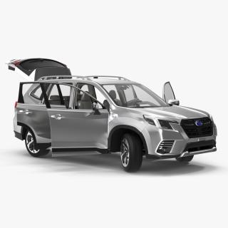 Subaru Forester 2022 White Rigged for Maya 3D