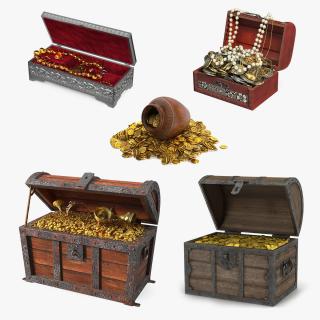 3D model Open Treasure Box Collection 4