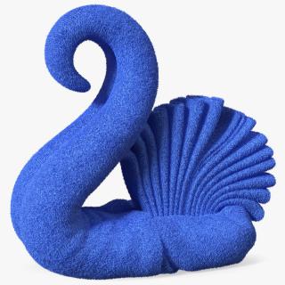 3D Art Towel Swan Blue Fur model