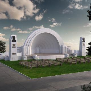 Open Air Amphitheater Structure with Seats 3D