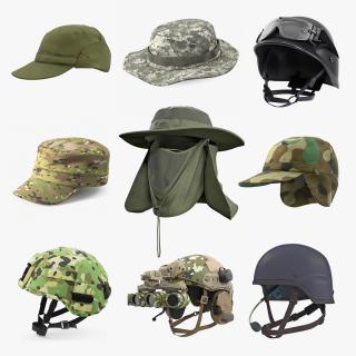 3D Military Hats Collection 4