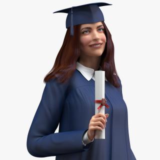 3D model Female Graduate Student Rigged