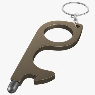 3D No Touch Tool Keychain Brass model