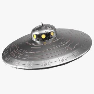 3D Fly Retro UFO Ship model