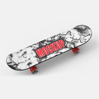 Classic Skateboard Black Label Mockup 3D