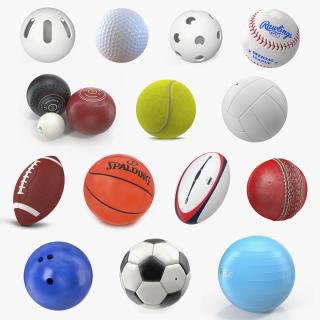 3D Sport Balls Big 3D Models Collection 2 model