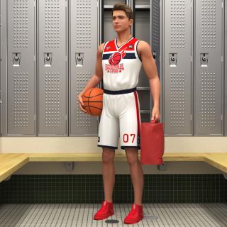 3D Basketball Player with Shoe Bag