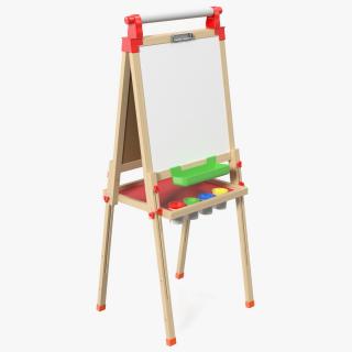 3D Kids Wooden Whiteboard 50 Inches Clean model