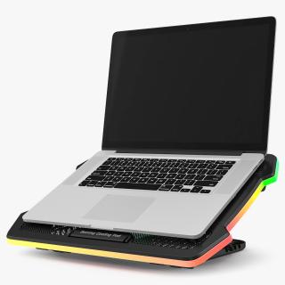 Ultraportable Laptop on RGB Cooling Pad 3D model