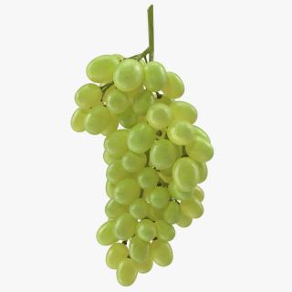 3D Cluster of Green Grapes model