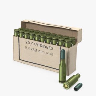 3D model Box of 5.6x39 220 Russian Cartridge