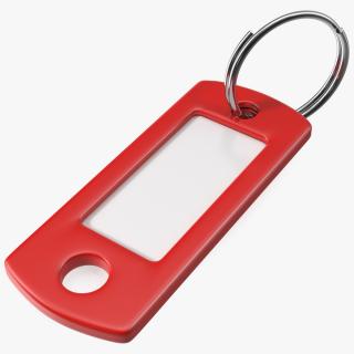 Colored Plastic Key Tag with Split Ring 3D model