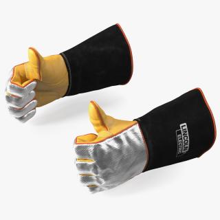 3D model Lincoln Electric Reflective Welding Gloves Thumbs Up Gesture