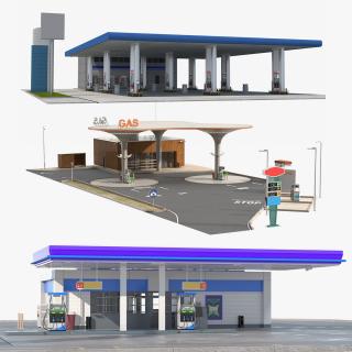 3D Petrol Stations Collection