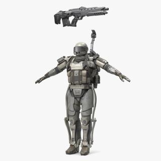 3D Exoskeleton Future Soldier A-pose model