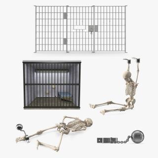 Prison Space with Male Skeleton Collection 2 3D model