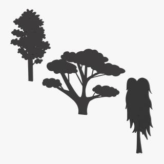 3D Plant Silhouettes Collection model