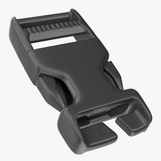 Quick Release Plastic Buckle Black 3D model