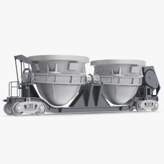 3D model Steel Double Pot Slag Car