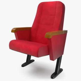 3D model Push Back Auditorium Chair Red