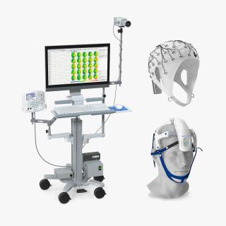 Electroencephalography EEG Equipment Collection 3D