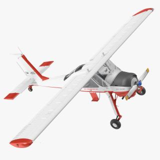 3D PZL 104 Wilga Airplane White model